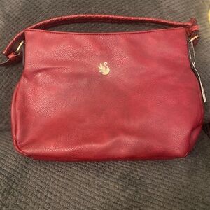 Gloria Vanderbilt Red Leather Shoulder Bag